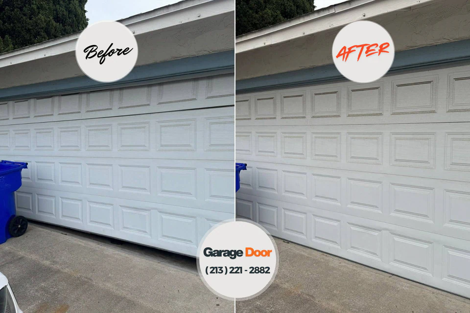 Before and after: garage door repair Muskego, WI
